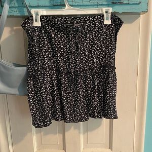 brandy melville navy floral skirt